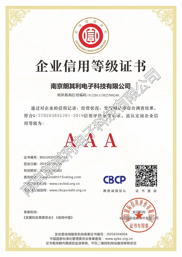 2022年企业信用等级证书